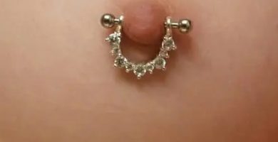 piercing pezón horizontal